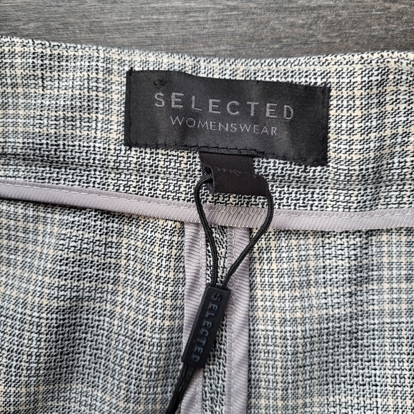 Selected Women Plaid Zip Straight Pants - Picture 10 of 12